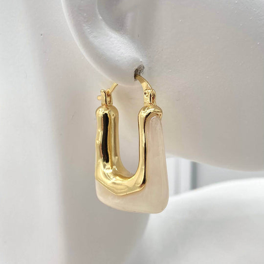 Arracada jade – Chapa de Oro 18K | MAEL