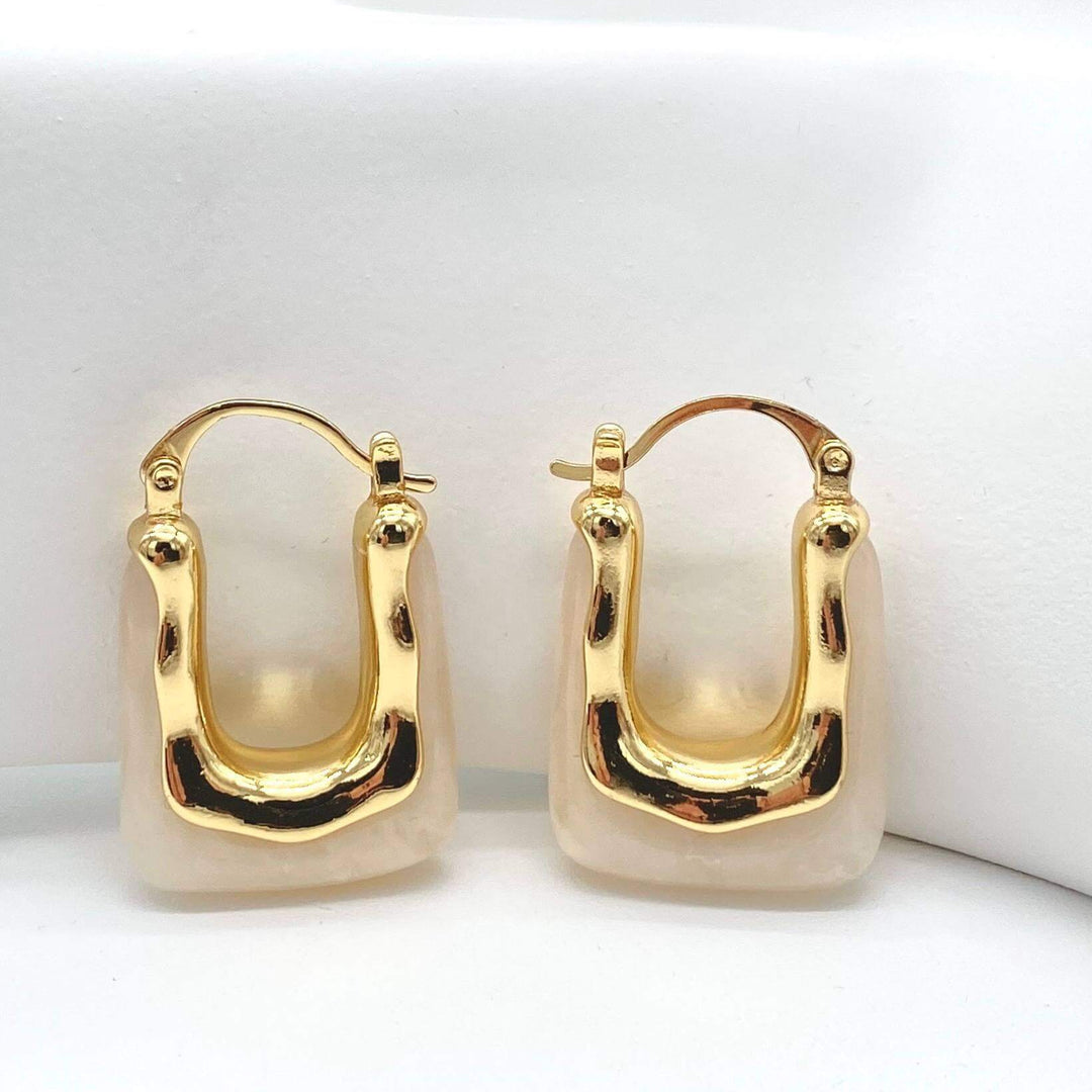 Arracada jade – Chapa de Oro 18K | MAEL