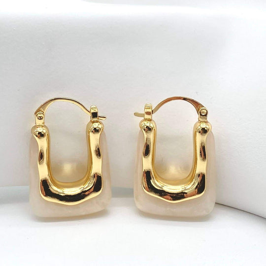 Arracada jade – Chapa de Oro 18K | MAEL