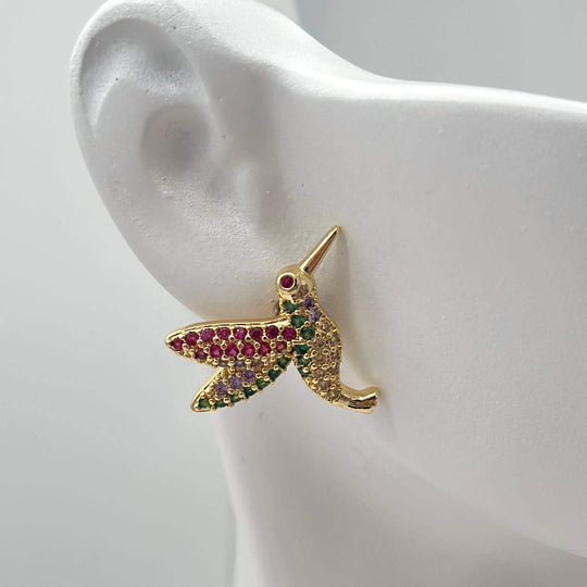 Arete colibri– Chapa de oro 18K | MAEL