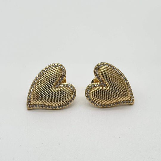 Arete corazon– Chapa de oro 18K | MAEL