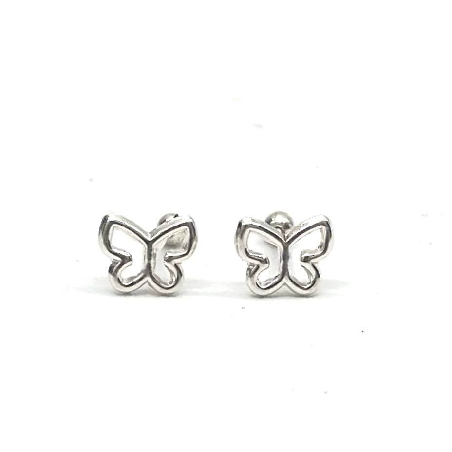 BROQUEL MARIPOSA PLATA 925
