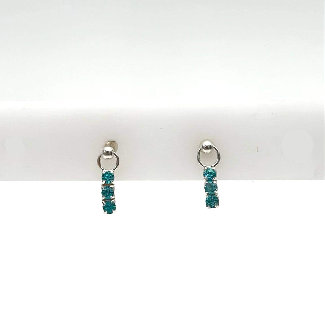 BROQUEL BRILLOS VERDE PLATA 925