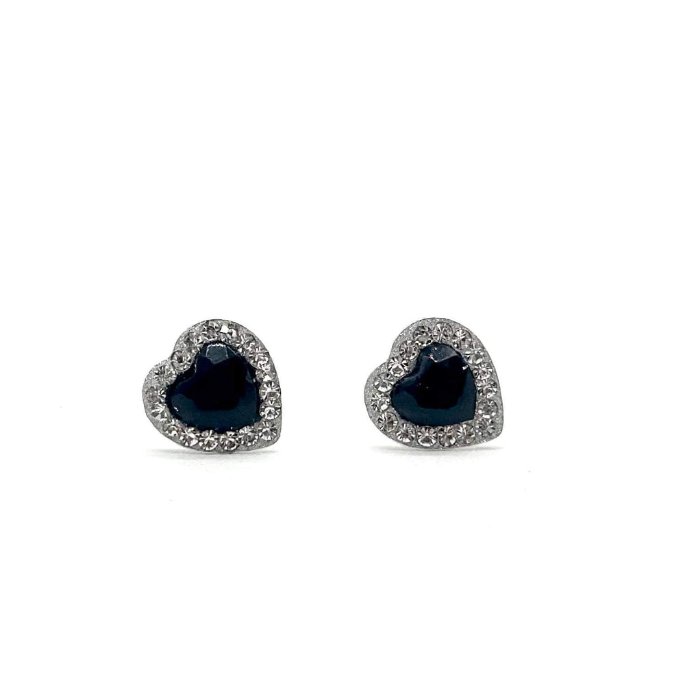 BROQUEL CORAZON NEGRO PLATA 925