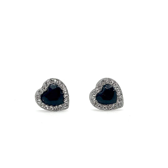 BROQUEL CORAZON NEGRO PLATA 925