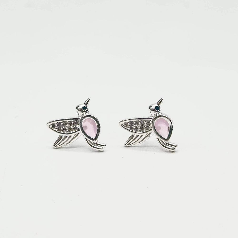 BROQUEL COLIBRI ROSA PLATA 925