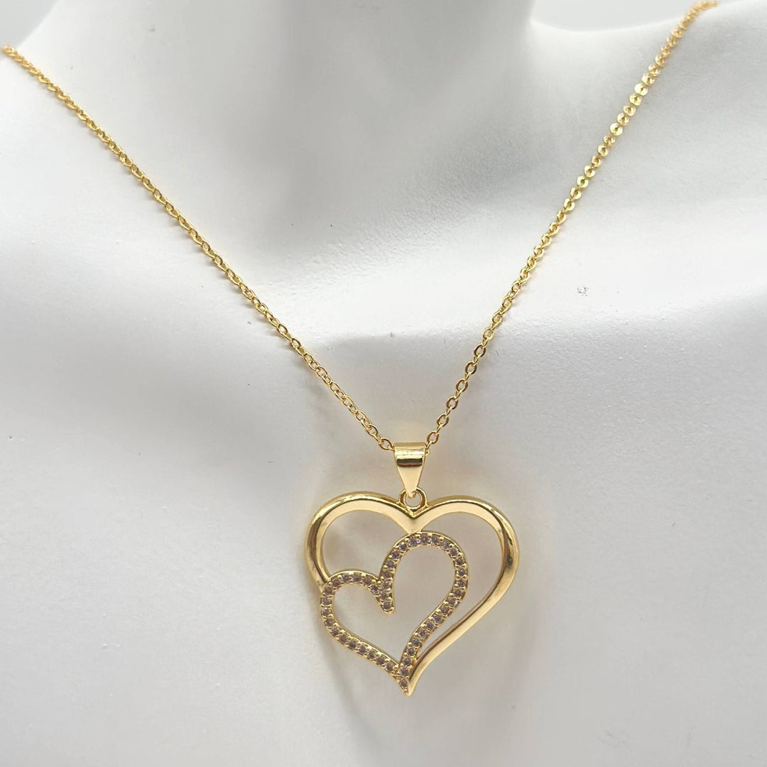 Cadena corazon doble – Chapa de Oro 18K | MAEL