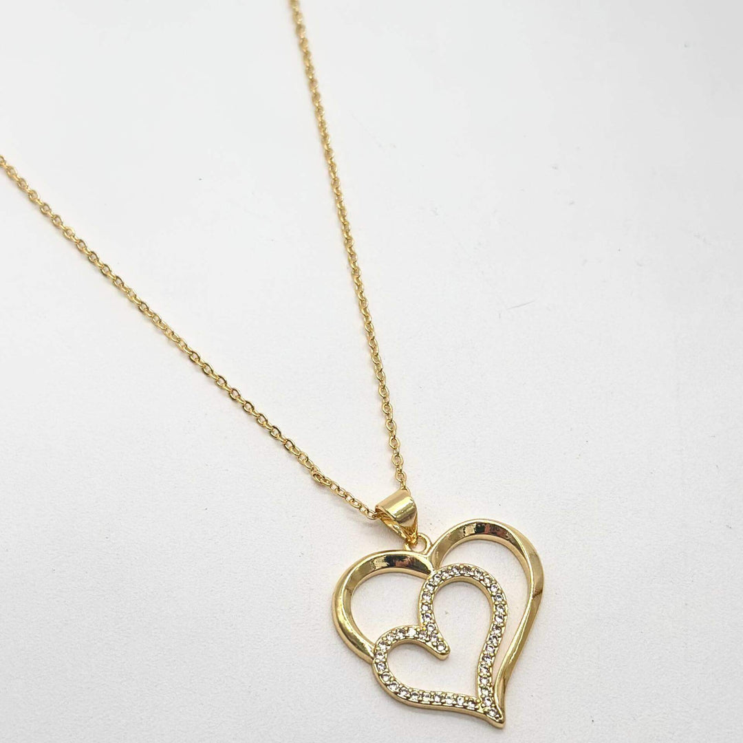 Cadena corazon doble – Chapa de Oro 18K | MAEL
