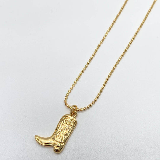 Collar con dije bota vaquera – Chapa de Oro 18K | MAEL