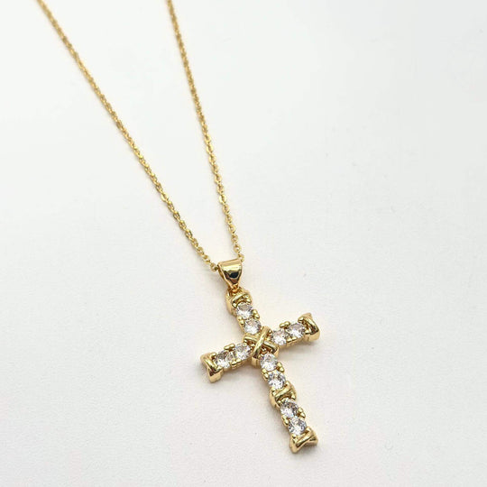 Cadena Cruz – Chapa de Oro 18K | MAEL