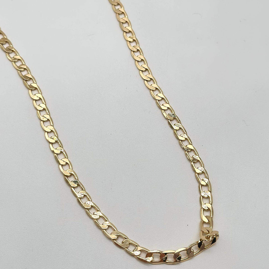 Cadena Barbada – Chapa de Oro 18K | MAEL