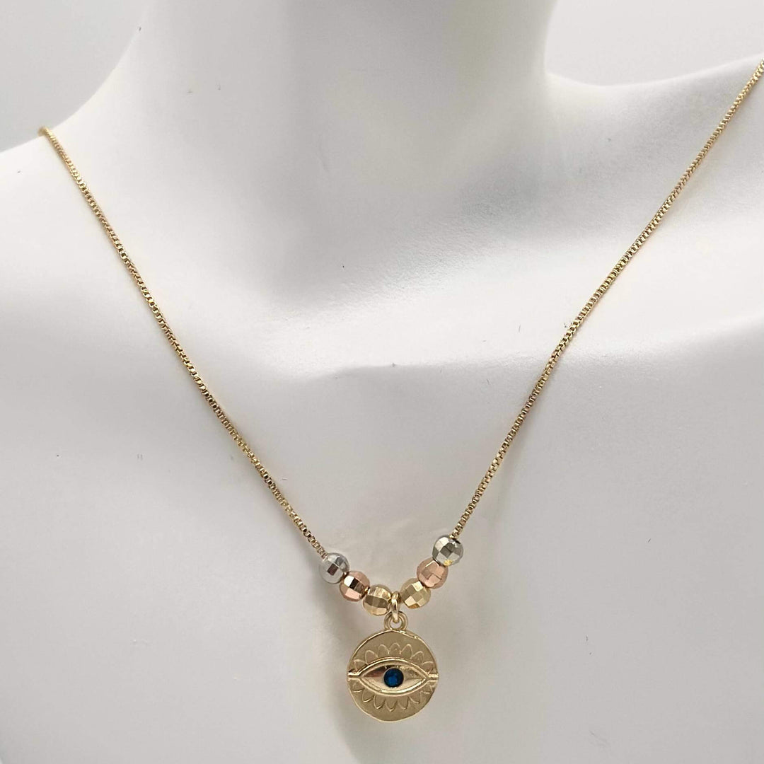Cadena Ojo turco – Chapa de Oro 18K | MAEL