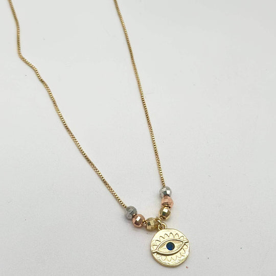Cadena Ojo turco – Chapa de Oro 18K | MAEL