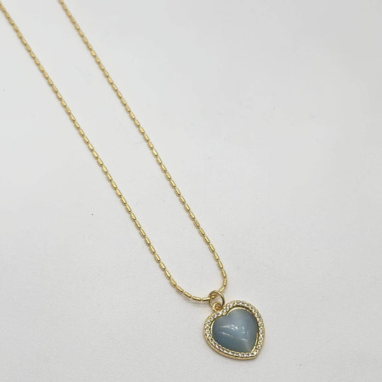 Cadena corazon azul – Chapa de Oro 18K | MAEL