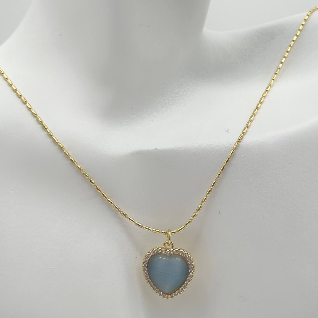 Cadena corazon azul – Chapa de Oro 18K | MAEL