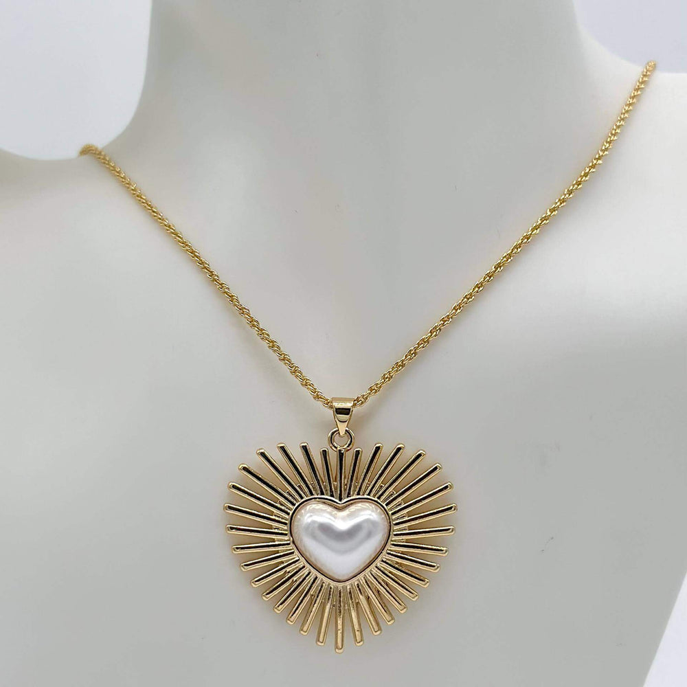 Cadena Corazon perla – Chapa de Oro 18K | MAEL