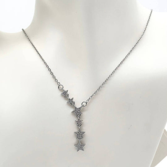 Cadena estrellas – Chapa de Rodio 18K | MAEL
