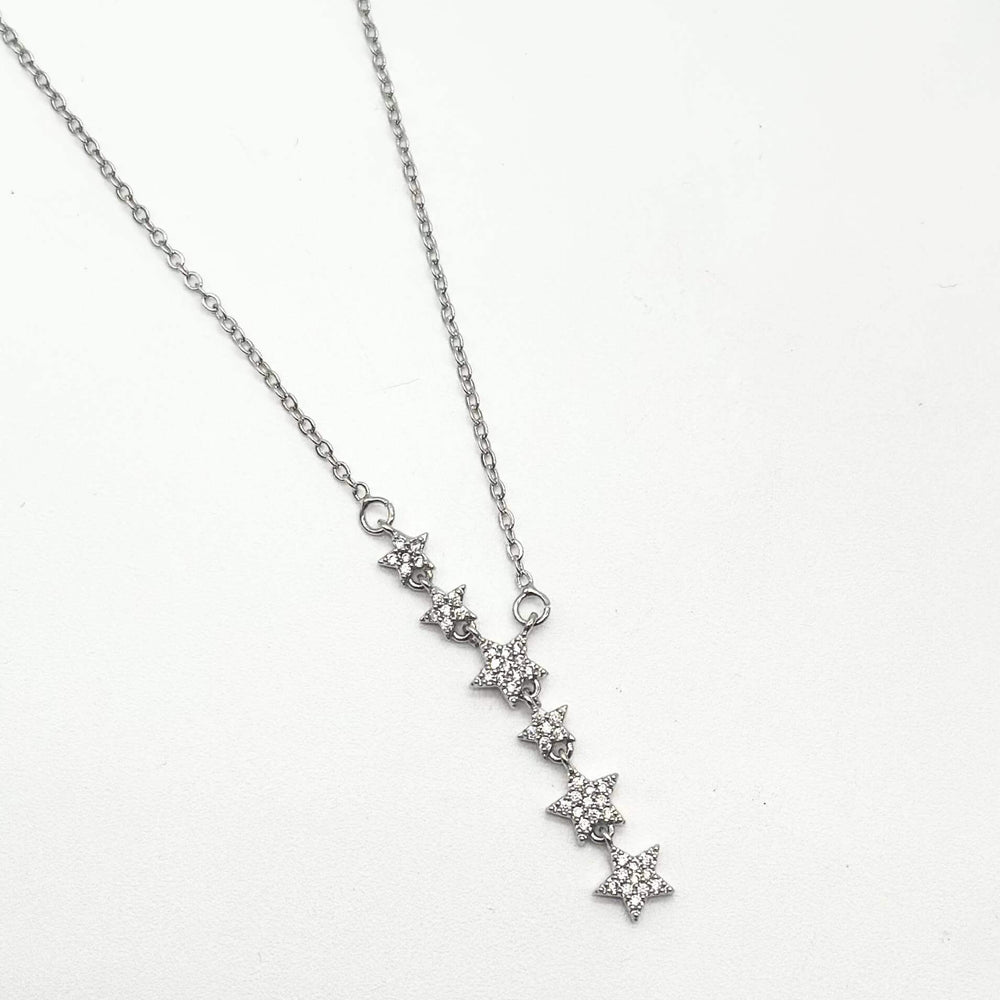 Cadena estrellas – Chapa de Rodio 18K | MAEL