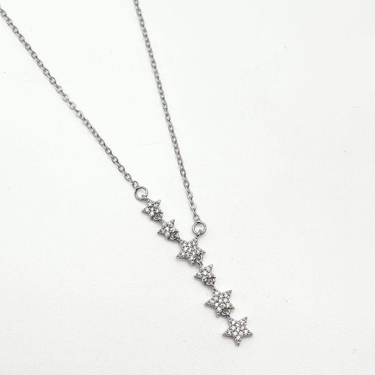 Cadena estrellas – Chapa de Rodio 18K | MAEL