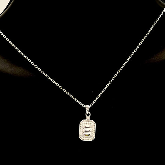 CADENA CON DIJE CUADRADO PLATA 925