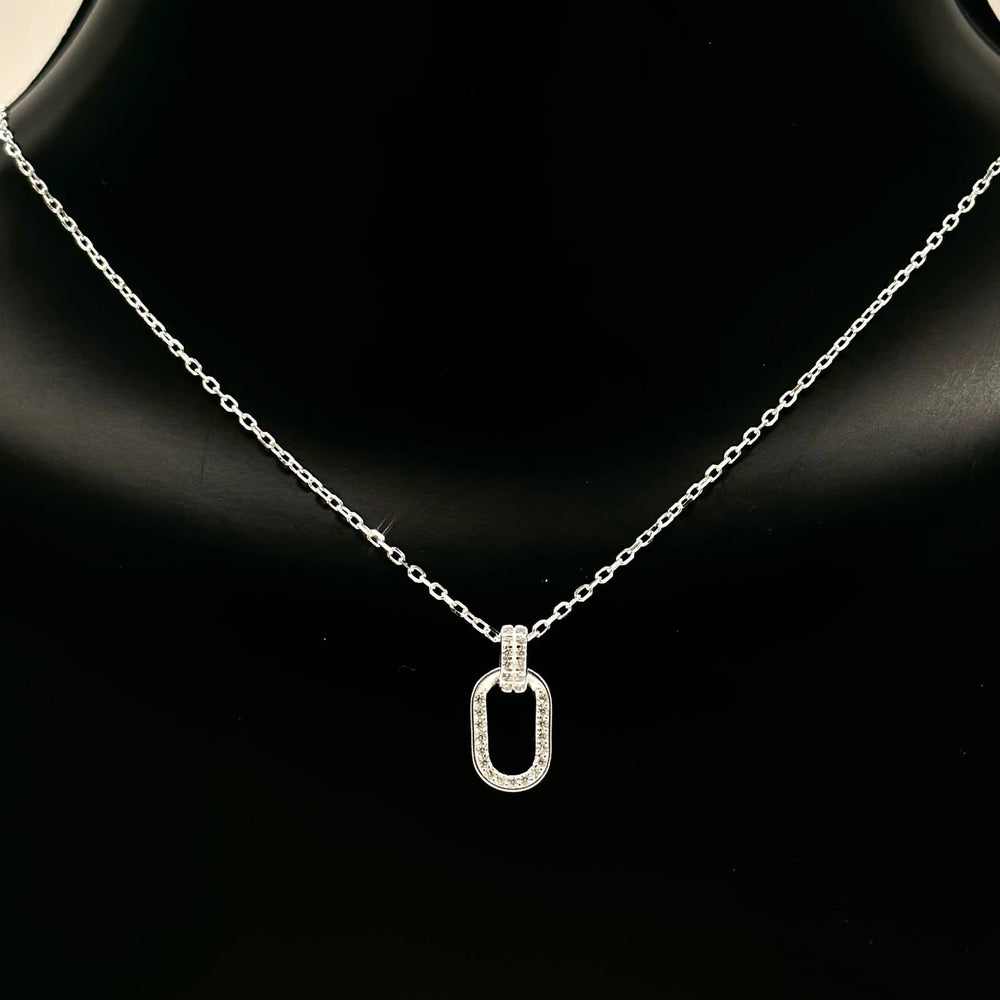 CADENA CON DIJE OVAL PLATA 925