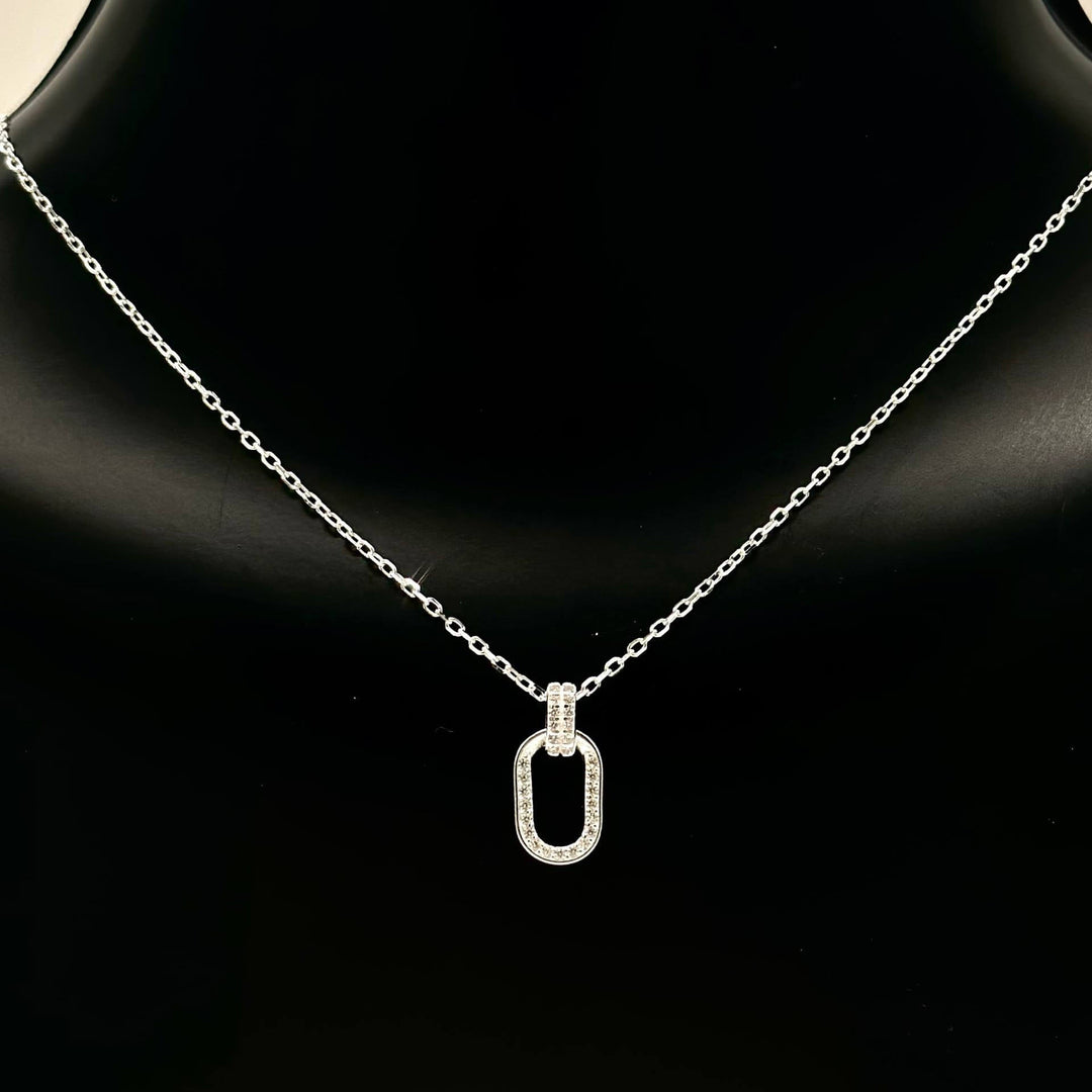 CADENA CON DIJE OVAL PLATA 925