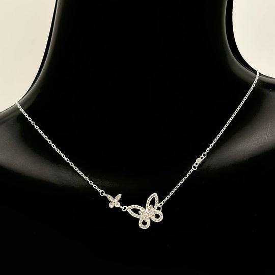 CADENA MARIPOSAS PLATA 925
