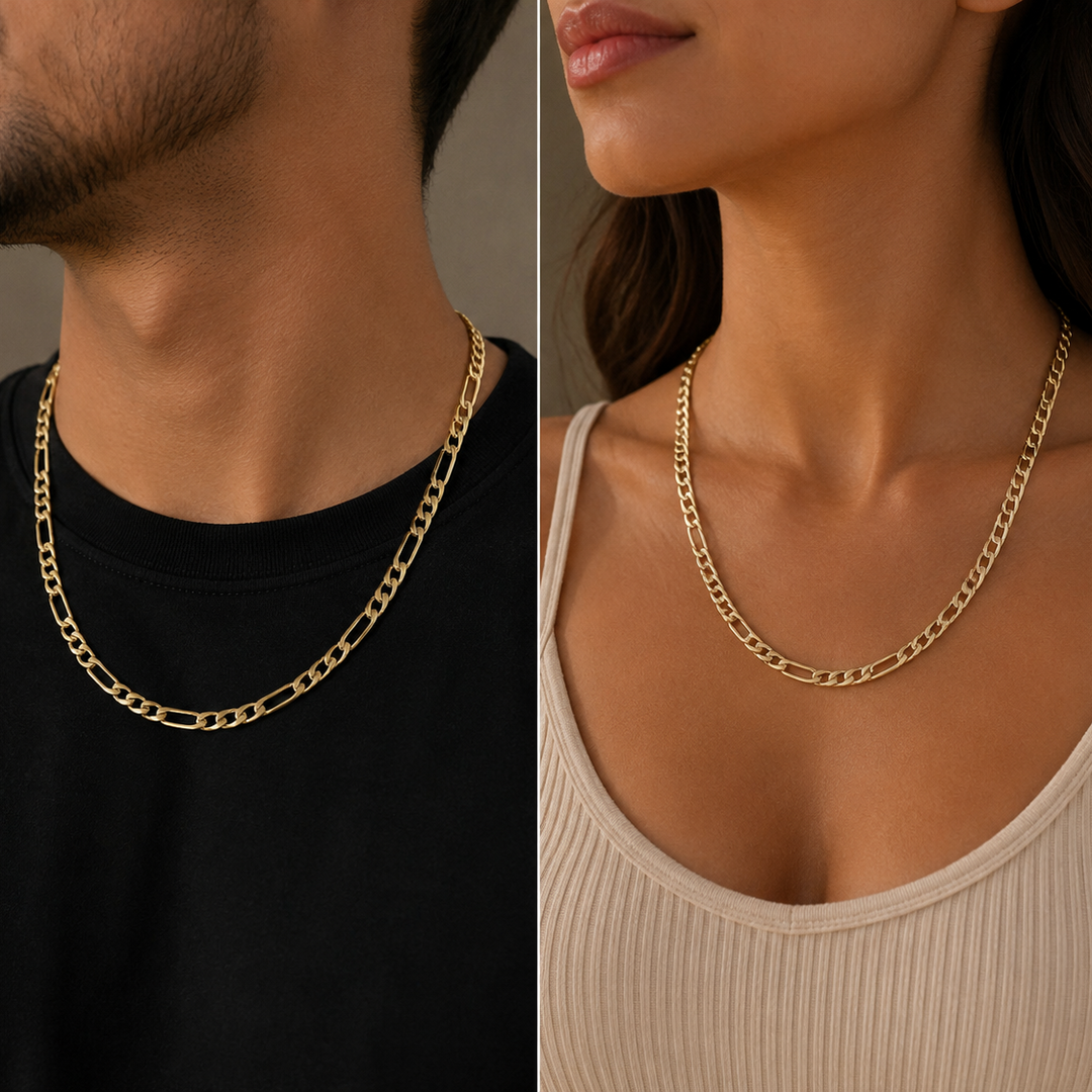 Cadena Figaro en Chapa de Oro | Mael Joyería