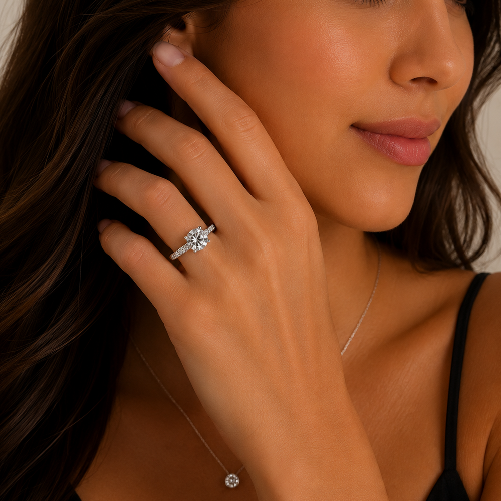 Anillo Solitario Clásico de Plata 925 con Zirconia Redonda | Mael Joyería