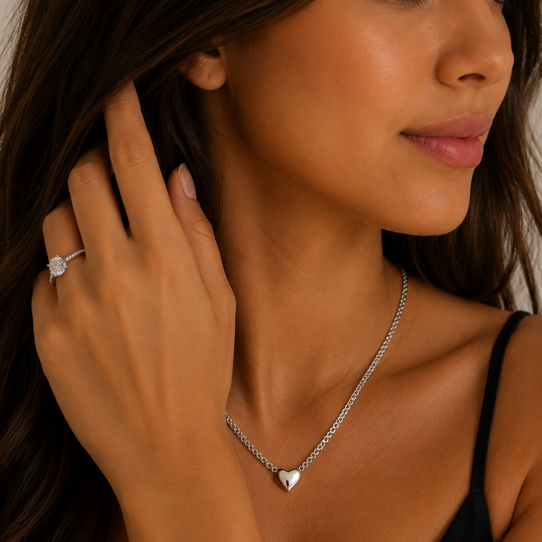 Cadena Tejido Chino con Corazón de Plata 925 | Mael Joyería