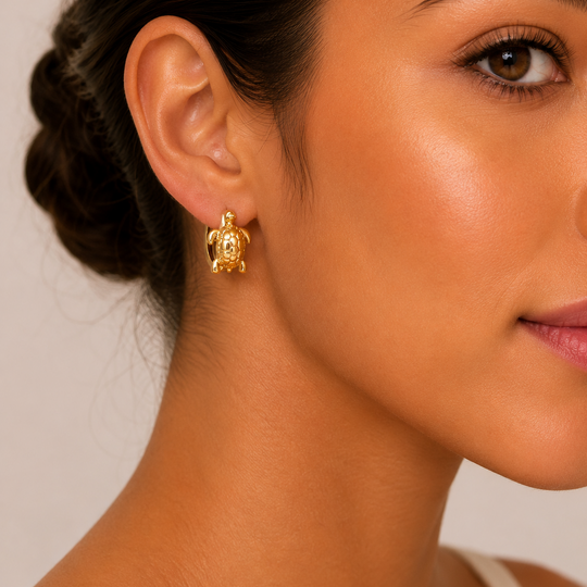 Broquel Tortuga en Chapa de Oro 18K | Mael Joyería