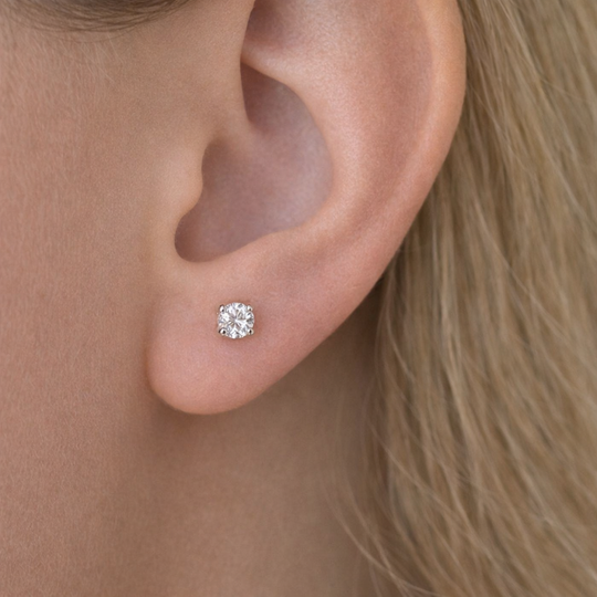 Broquel Recto Zirconia #4 Plata 925