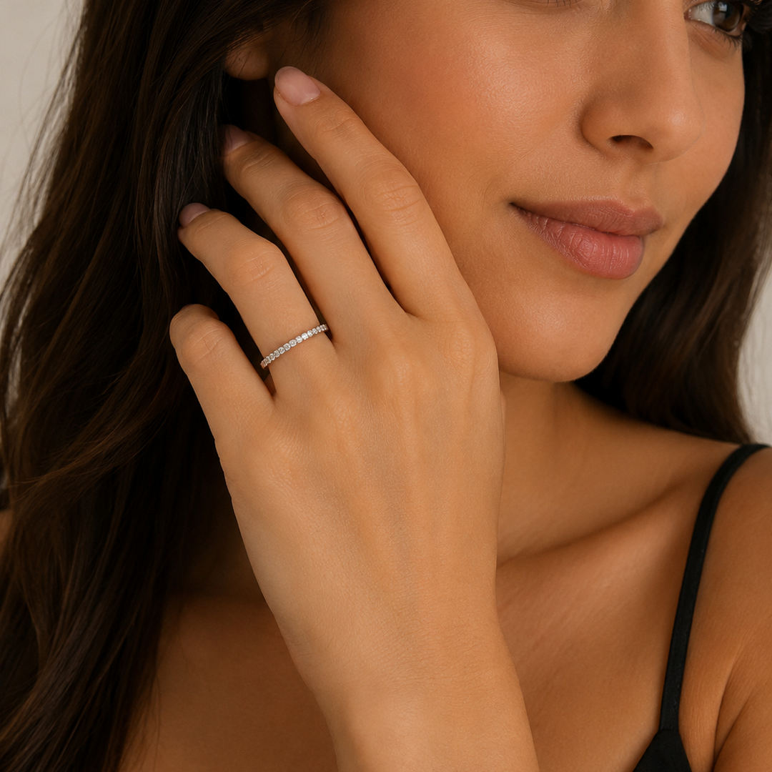 Anillo Churumbela de Plata 925 con Zirconias