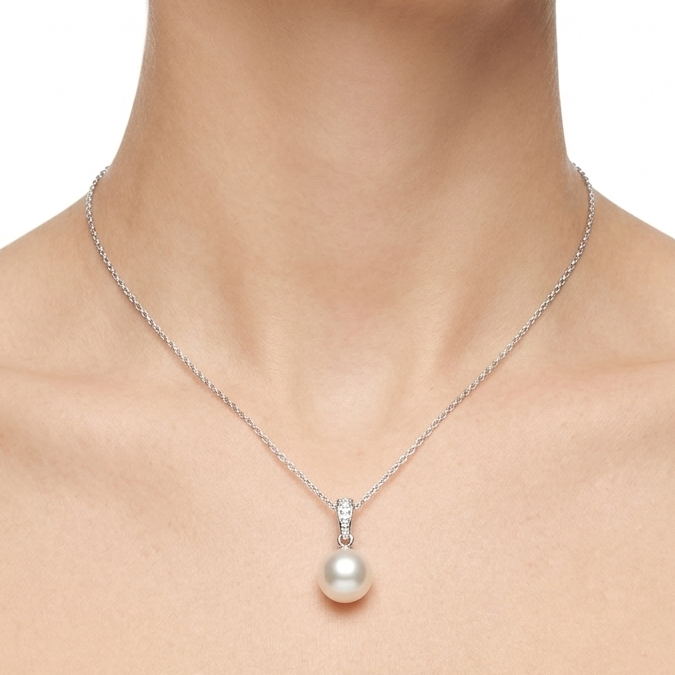 CADENA CON PERLA PLATA 925