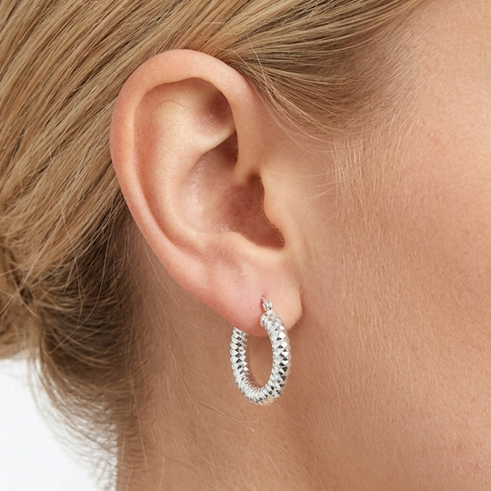 ARRACADA DIAMANTADA PLATA 925 #330