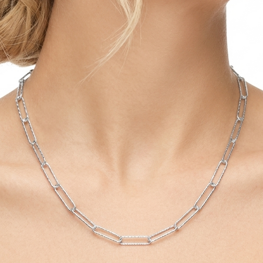 CADENA ESLABON DIAMANTADO PLATA 925