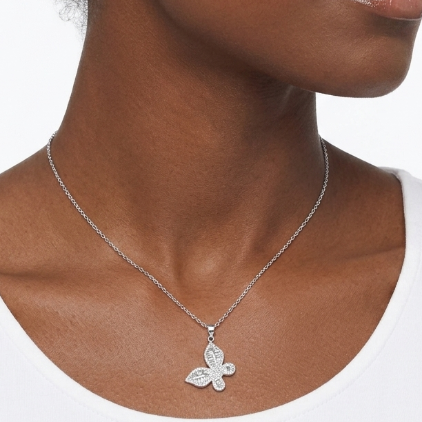 CADENA CON DIJE MARIPOSA PLATA 925