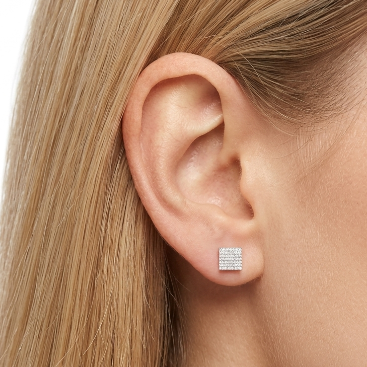 ARETE CUBO BRILLANTE PLATA 925 #331