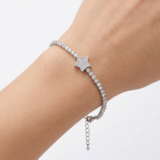 PULSO TENIS ESTRELLA PLATA 925