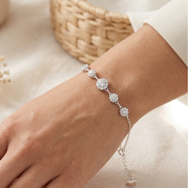 PULSO FLORES PLATA 925