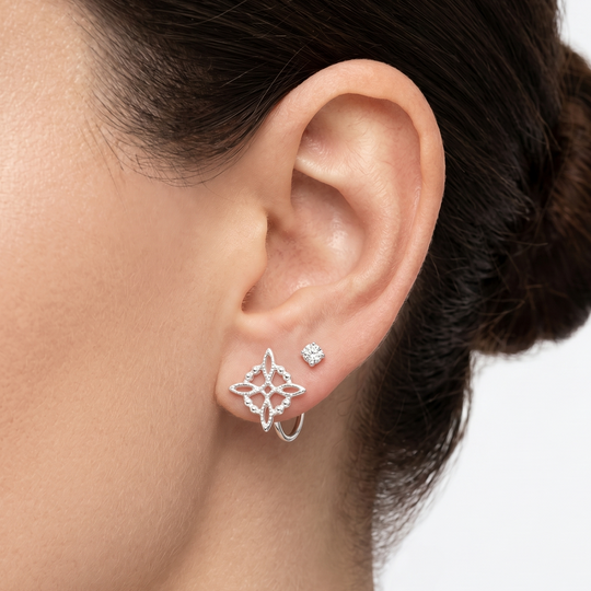 Broqueles Curvo Nudo de Bruja Plata 925 ✨ Aretes de Plata Elegantes con Zirconia