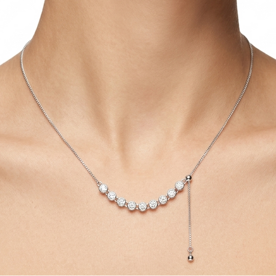 CADENA CIRCULAR BRILLANTE PLATA 925