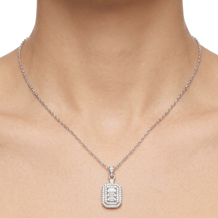 CADENA CON DIJE CUADRADO PLATA 925