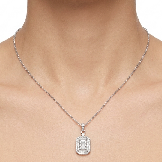 CADENA CON DIJE CUADRADO PLATA 925