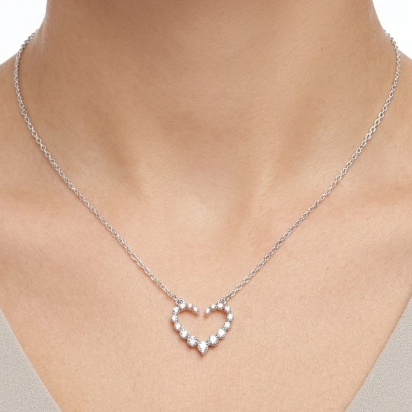 CADENA CON DIJE CORZAON PLATA 925