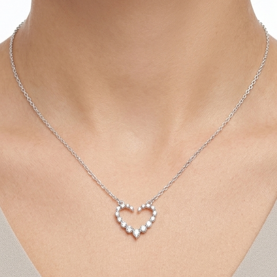CADENA CON DIJE CORZAON PLATA 925