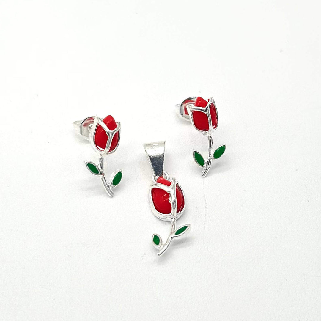 JUEGO ROSA PLATA 925