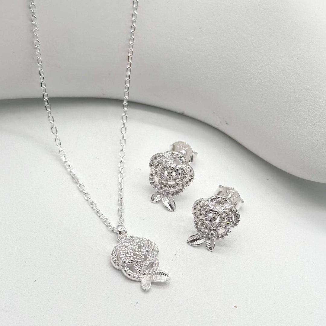 JUEGO ROSA PLATA 925