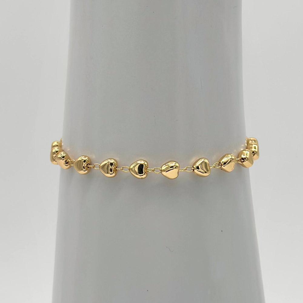Pulsera Corazones – Chapa de Oro 18K | MAEL