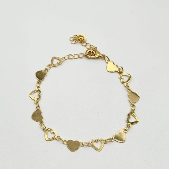 Pulsera Corazones – Chapa de Oro 18K | MAEL